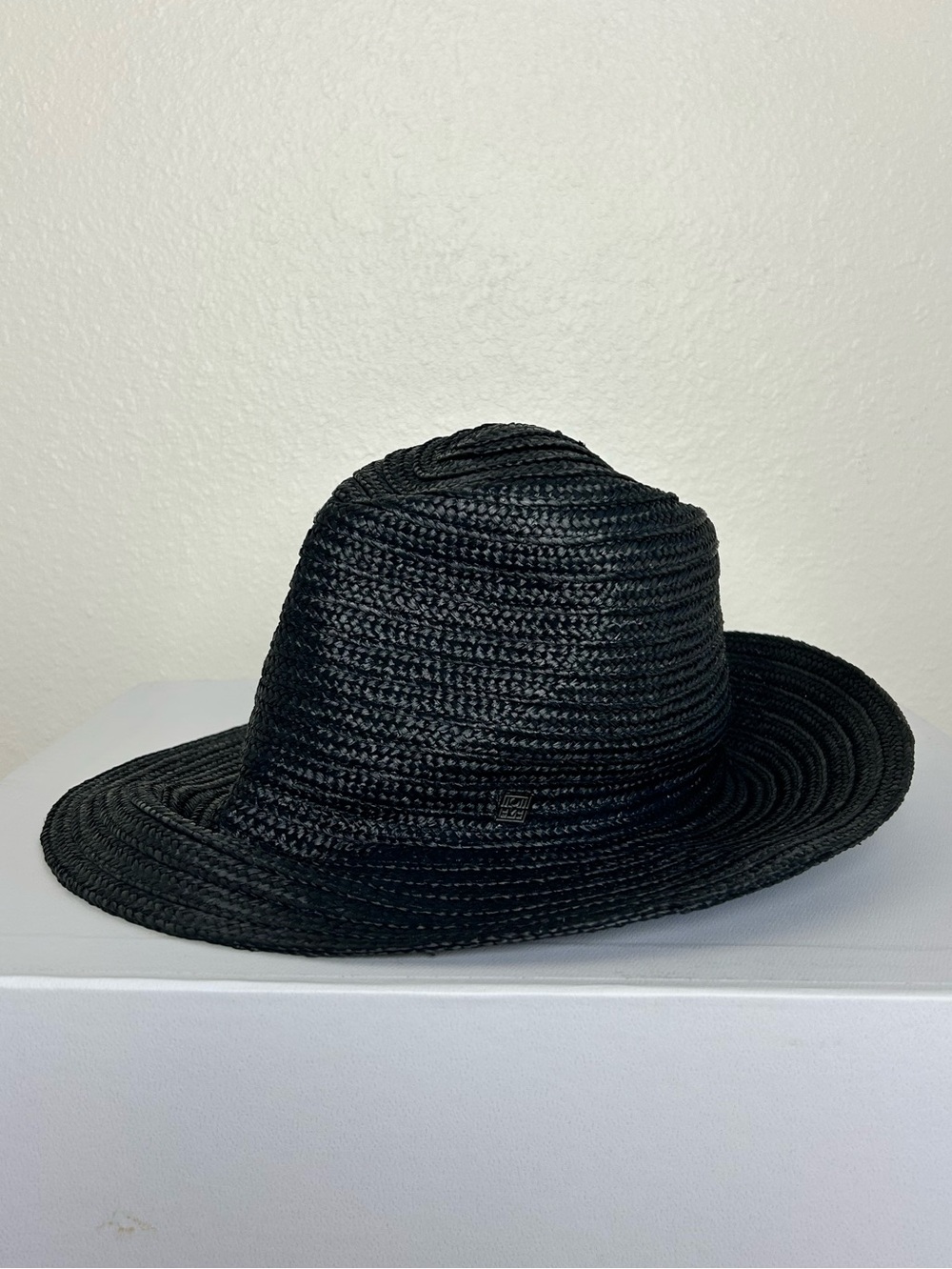 Toteme Panama Hat Black Straw Fedora Wide Brim NWOT